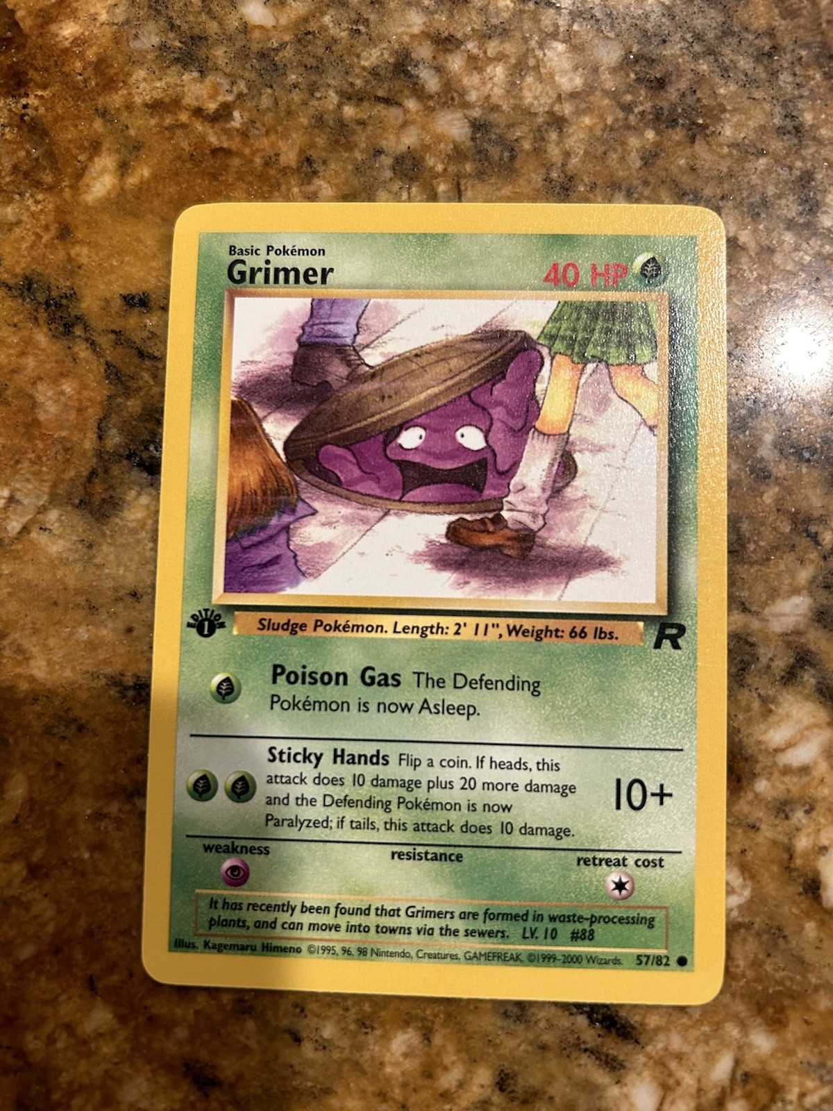 Grimer 57/82 1st Edition Team Rocket Near Mint 1999 Pokémon NM-Mint