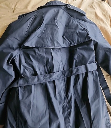 Military Navy Blue Vintage All Weather Trench Coat Full Liner Size 44L Defender - Picture 6 of 9