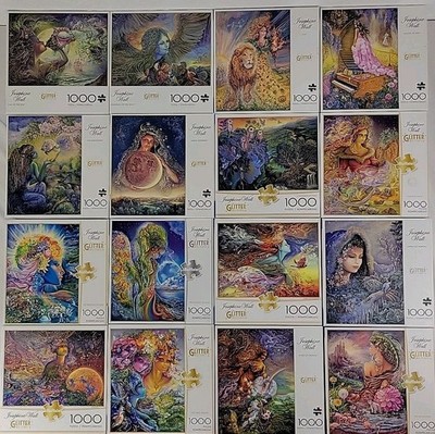 Josephine Wall Puzzles Glitter Lot of 16 1000 Pc Buffalo Messenger Presence Gaia