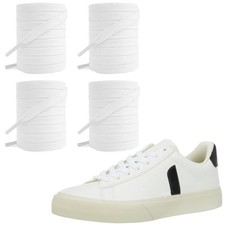 2Pairs Shoelaces for Veja Sneakers, Cotton Flat Solid Color Athletic Shoe Lac...