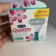 Schick Quattro Womens Sensitive Value Pack 4 + 2 New Sealed Box NIP For Women