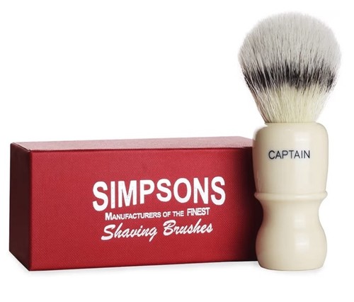 Simpson Captain 2 Synthetic Shaving Brush 24mm Knot Ivory