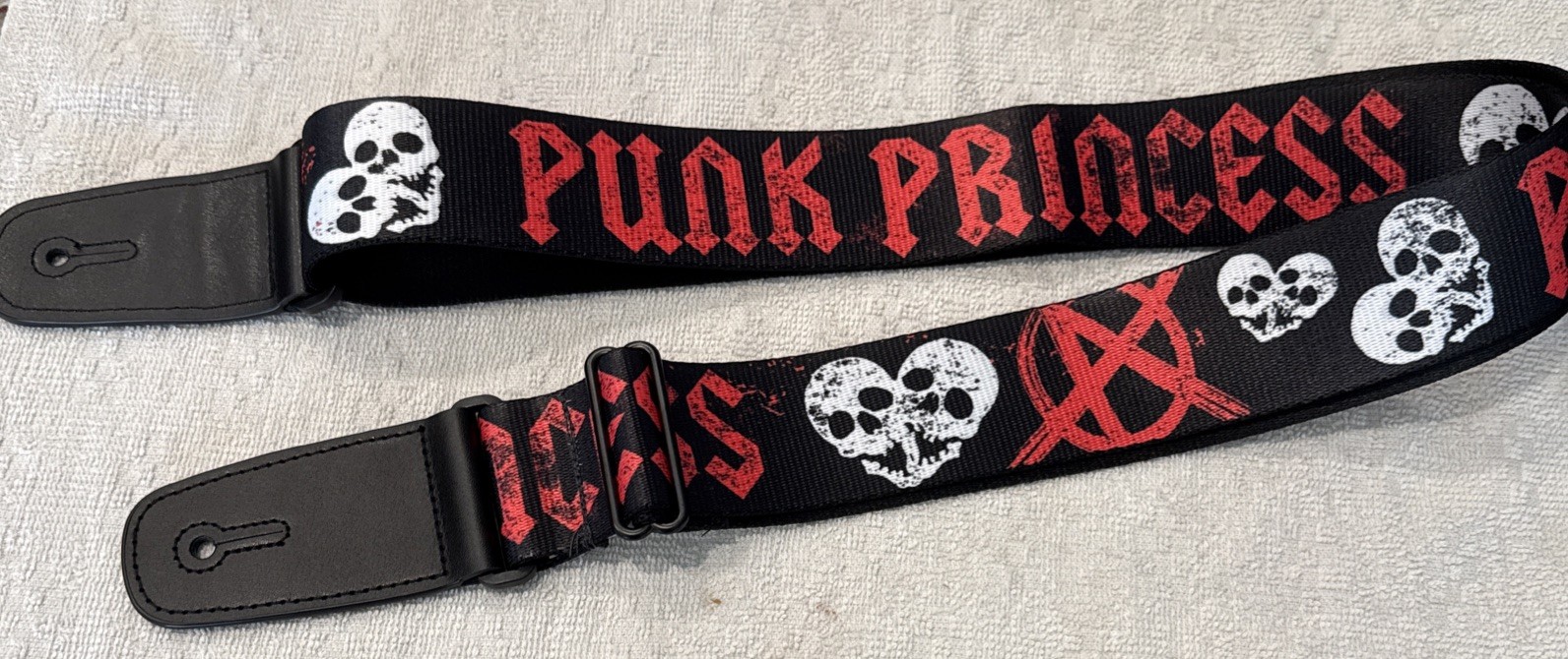 Guitar Strap - Punk Princess Black/Red/White ACC NEW