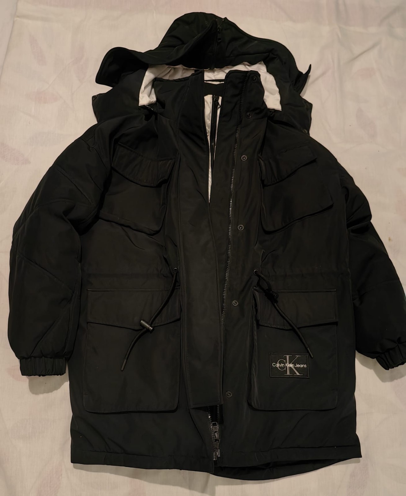 Calvin Klein Jeans technical hooded puffer jacket - Size S (8-12) RRP £300 image 3