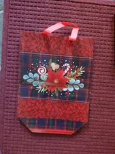 New Pointsettia Reuseable Shopping Tote/Bag,  18" x 13" x 6"  St.Joseph's SchL