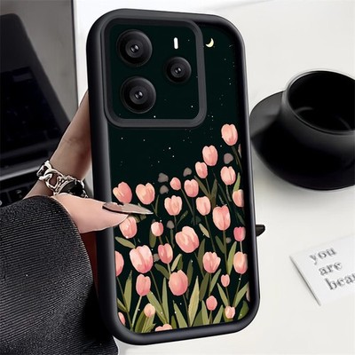 Handyhülle für Xiaomi Redmi Note 15 14 13 Pro Mi 14T 13T X6 Silikon Tulpenmotiv