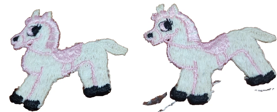 White and Pink Pony Horse Sew On Patches Baby Cowgirl Baby Shower Crafts Sewing - Image 3 of 4