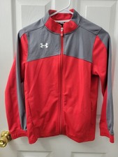 Under Armour Jacket Youth Medium Red with Dark Gray accents Excellent Condition