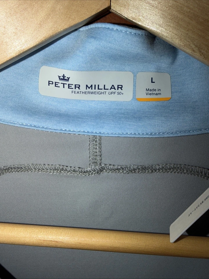 Pullover de golf Peter Millar Crown deportivo peso pluma L 1/4 cremallera para hombre ¡RARO NUEVO CON ETIQUETAS! Foto 4 de 4