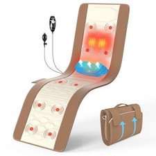 comrelax Full Body Massage Mat with 3 Heating Zones, Head Neck Support Pillow,