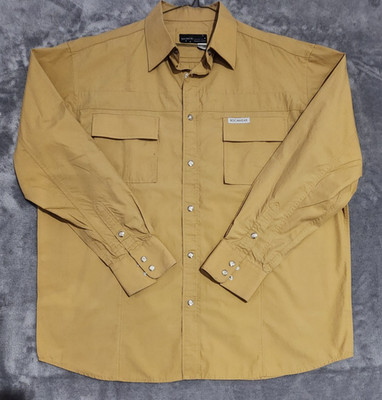 Rocawear Western Shirt Men's XL Beige Pearl Snap Classic EUC