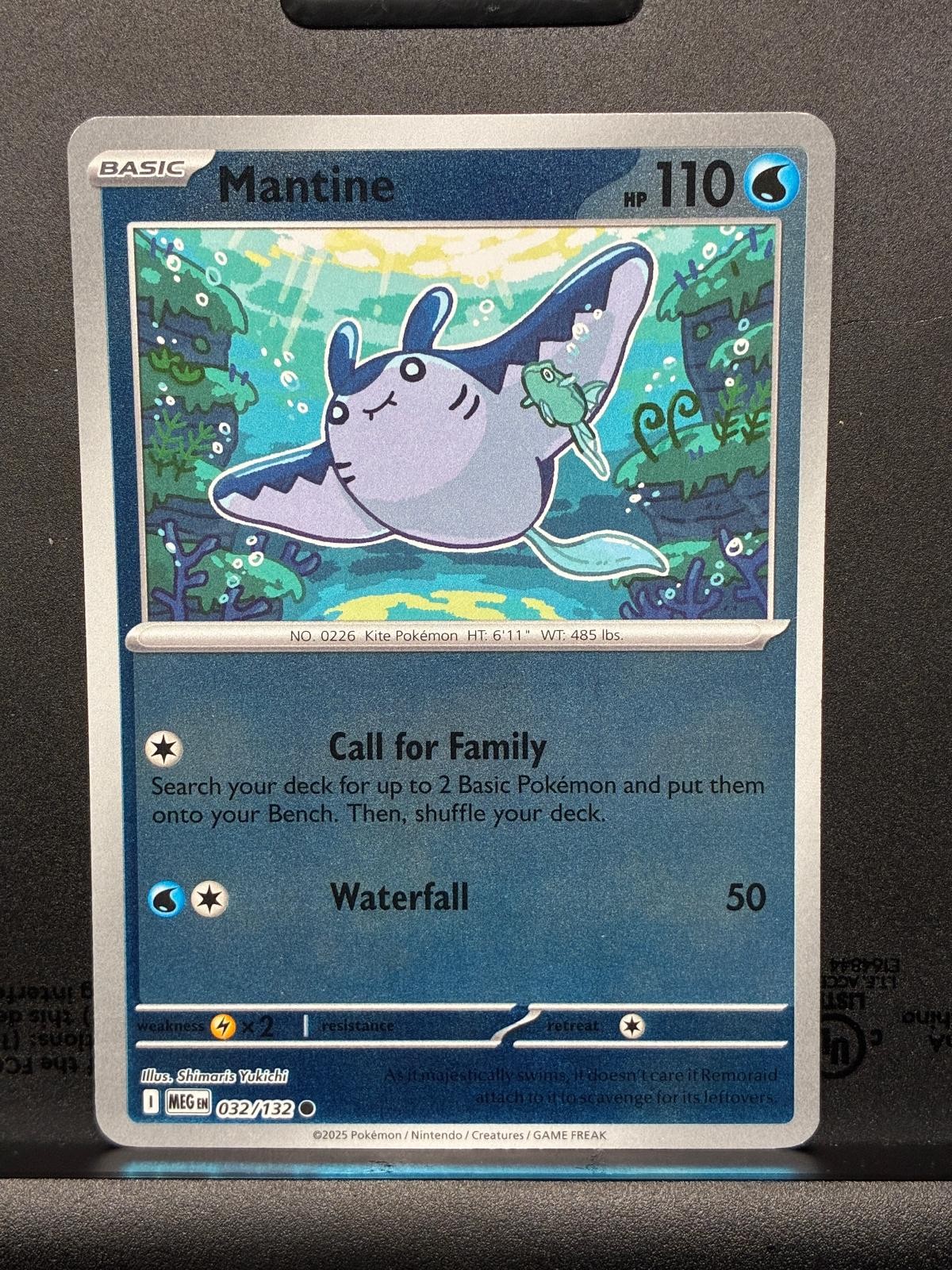 Mantine 032/132 Common Mega Evolution Pokemon Reverse Holo Near Mint