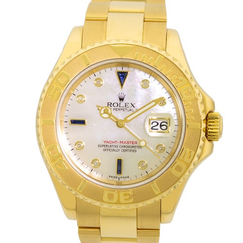 ROLEX 18K Yellow Gold 40mm Yacht-Master 16628 Factory MOP Dial Warranty Box - Picture 2 of 4