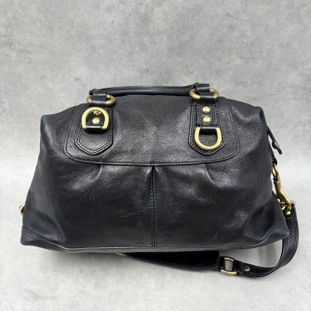 COACH Madison Sabrina 2Way Leather Handbag Mini Boston Y2K Black