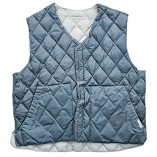 Vintage Pacific Trail Quilted Down Puffer Vest Reversible OD  Tan Pockets Retro