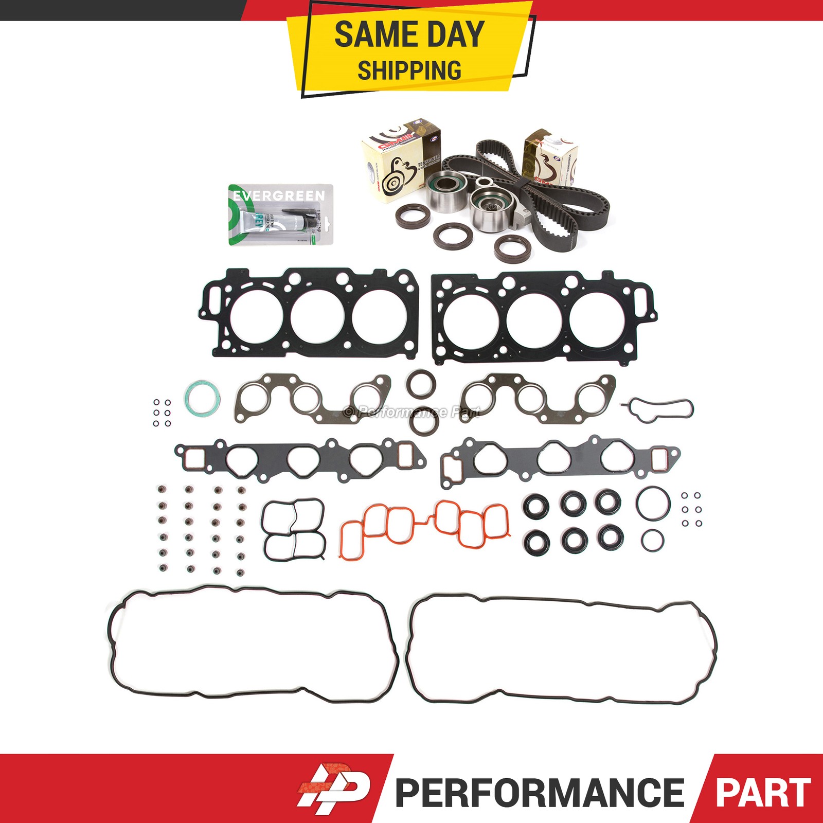 Head Gasket Set Timing Belt Kit Fit 04-10 Toyota Lexus ES330 RX330 3.3 3MZFE
