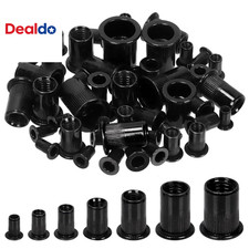 100Pcs M6 Rivet Nuts Carbon Steel Metric Rivet Nuts Black Zinc Plated Carbon Ste