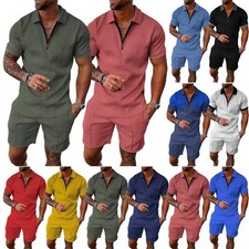 Herren Sommer 2-teiliges Set Kurzarm Polo Shi...