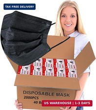 2000PCS Wholesale Bulk Disposable Face Masks, Non Woven Thick 3-Layers Breathabl