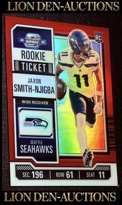 JAXON SMITH-NJIGBA 2023 CONTENDERS OPTIC RED PRIZM RC TICKET JERSEY MATCH 11/175