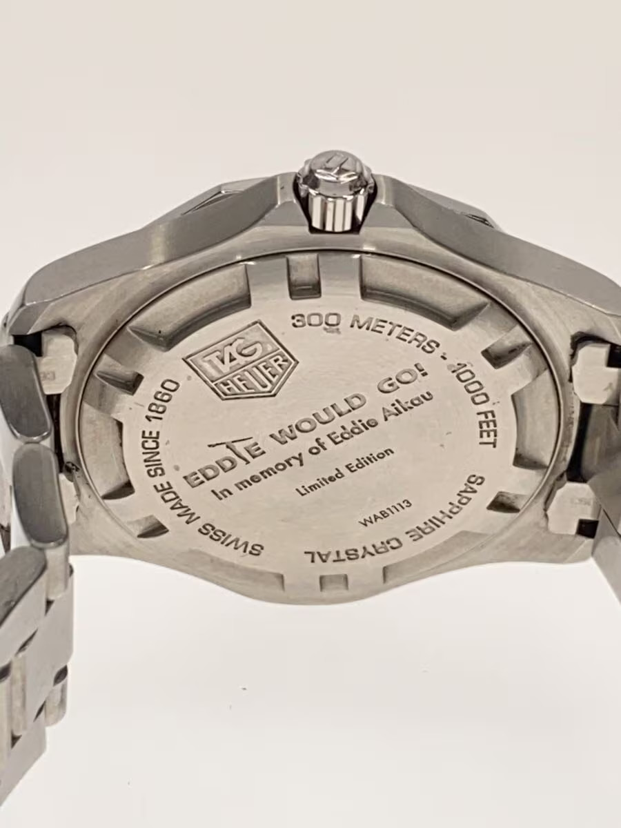 TAGHeuer Aquaracer Waimea Bay Quartz Watch Analog Stainless Black Silver WAB1113 image 3