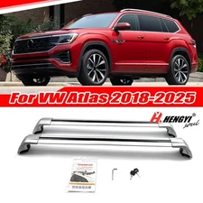 For Volkswagen Atlas 18-2025 Roof Rack Cross Bars Luggage Carrier Black Aluminum
