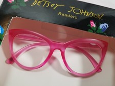 NEW 1.50 Pink Betsey Johnson Oversized Cat Eye Reading Glasses Readers