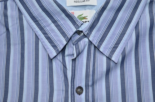 Lacoste Blue Striped Regular Fit Button Up Shirt Men’s Size 45 / 2XL - Picture 4 of 11