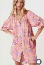 Spell & The Gypsy~  Butterfly Mini Dress Pink Purple S Fits M AU 8 10 12