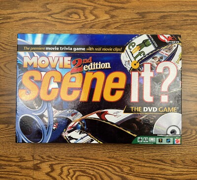 SCENE IT? Board Game Movie 2nd Edition by Mattel, player pieces missing