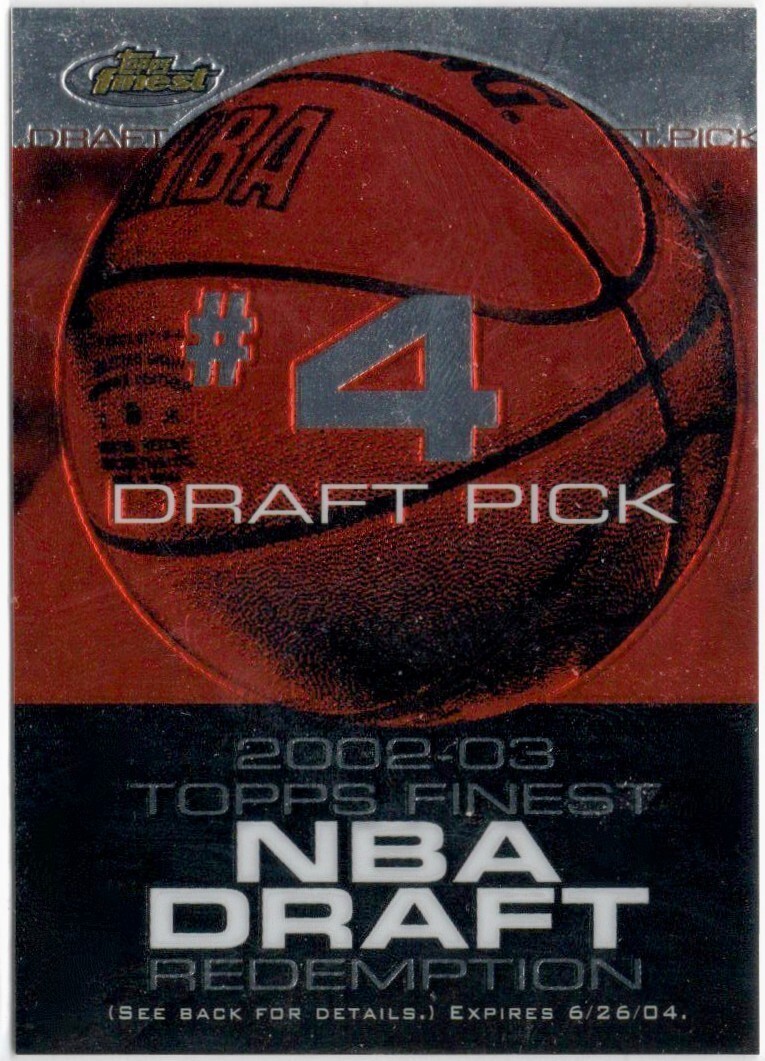 2002-03 Topps Finest EXPIRED Draft Redemption Card Pick #4