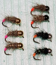 7 TUNGSTEN MINI RIVER BULLETS SIZE 14 GRAYLING/TROUT BUGS Kamasan Hooks