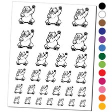 Charmingly Chubby Waving Bear Temporary Tattoo Water Resistant Set