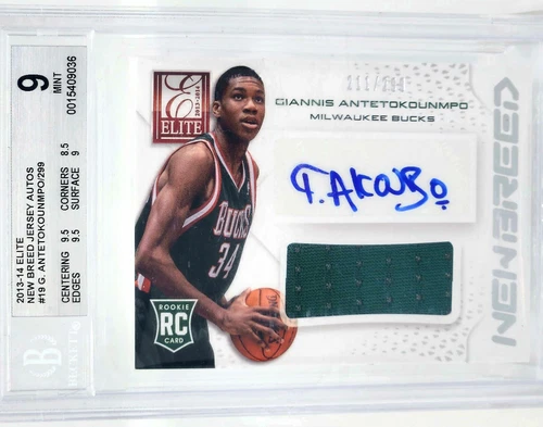 📈 GIANNIS PATCH AUTO RC 📈 BGS 9 2013 ELITE ANTETOKOUNMPO NEW BREED JERSEY 32