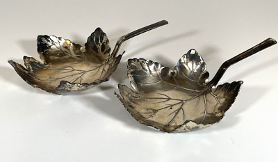 Vintage Apollo Studios NY Silverplate Maple Leaf Dish Decor Metal 1940-50's (2)