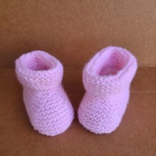 Baby Booties Knit baby booties Baby Girl shoes Baby Shower Gift Pink 0-2 Months