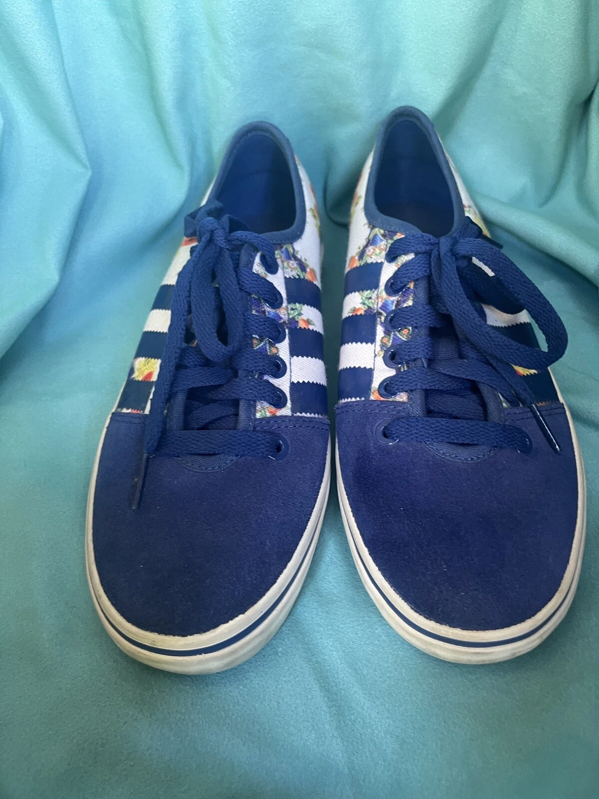 Sneaker Adidas Originals Adria donna 8 fiori camoscio tela piatta RARE scarpe