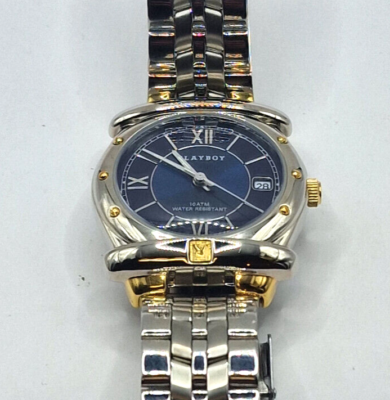 Vintage Playboy Time Force AG 5759 Swiss Made Quartz Watch Blue