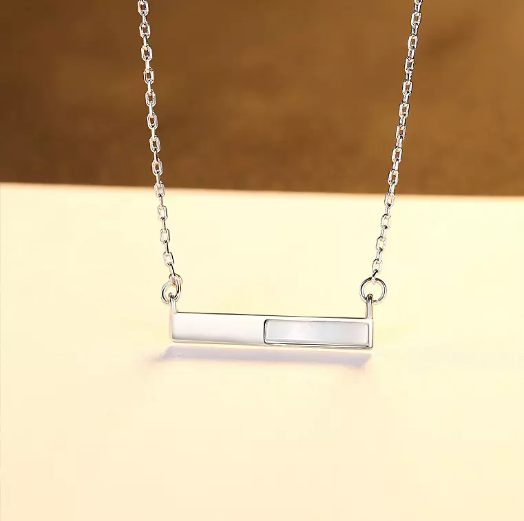 925 Sterling Silver Solid Straight Sideways Horizontal Bar Pendant Necklace  PE55 | eBay