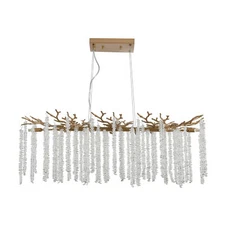 39'' Crystal Chandelier Modern Gold Tree Branch Ceiling Pendant Light Fixtures