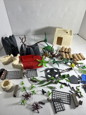 Pièces Détachées PLAYMOBIL - Fougères Et Plantes Forêt Pour Cabane, Oasis, Scène Western - Occasion