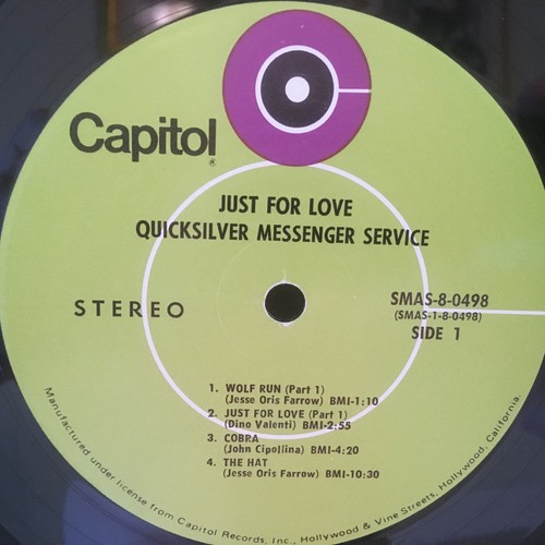 QUICKSILVER MESSANGER SERVICE LP JUST FOR LOVE - Picture 4 of 5