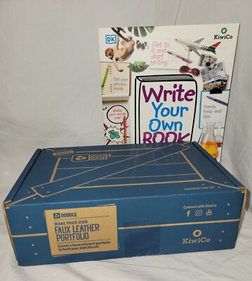 KiwiCo Faux Leather Portfolio Craft Box Plus KiwiCo Write Your Own Book 