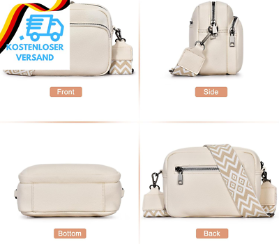 GASSDA Crossbody Bag Damen - Kleine Umhängetasche PU Leder Mit Abnehmbarem Gurt