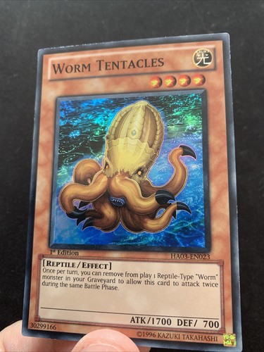 YuGiOh Worm Tentacles - Super Rare - HA03-EN023 - 1st Edition - Lightly Played - Picture 3 of 6