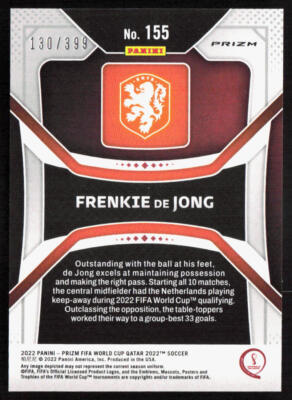 その他 fankie de jong panini prizm Qatar 2022 Panini Prizm World Cup Qatar Frenkie de Jong Red /399 #155