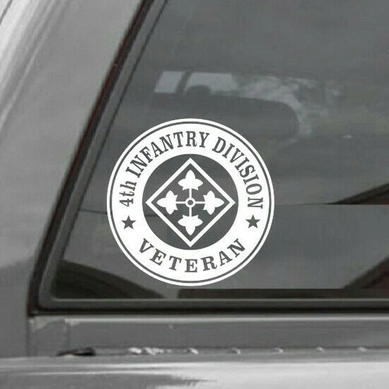 ORACAL 4TH INFANTRY DIVISION VETERAN ROUNDEL Vinyl Window Decal Sticker US ARMY