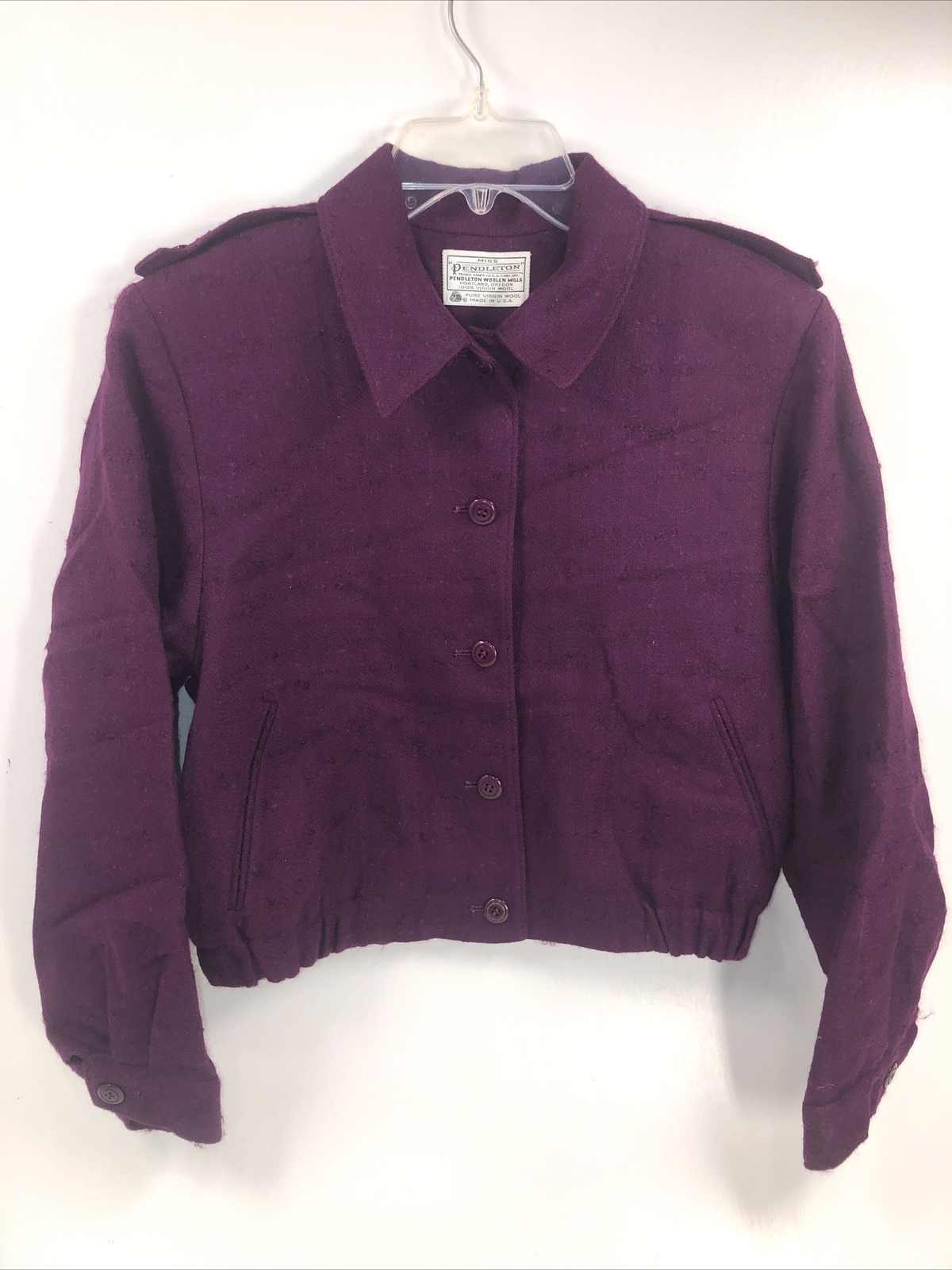 Miss Pendleton 5 Button Short Blazer Jacket 100% … - image 1