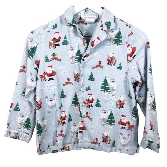 Pottery Barn Kids Rudolph Reindeer Button Pajama Top Size