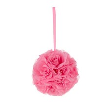 Mega Crafts - 8" Artificial Flower Pomander Kissing Ball - Pink, 1PC